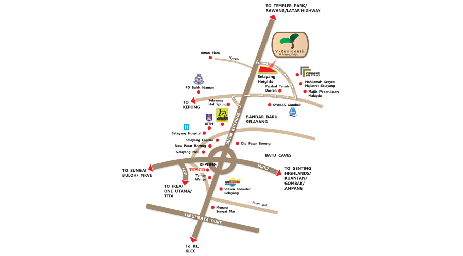 V-Residensi Location Map